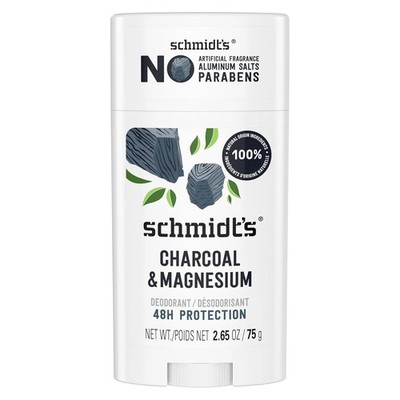 Schmidt's Aluminum-Free Vegan Deodorant Charcoal & Magnesium with 24 Hour Odor P