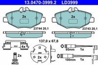 Bremsbelagsatz Scheibenbremse ATE Ceramic 13.0470-3999.2 FüR Mercedes Klasse 200