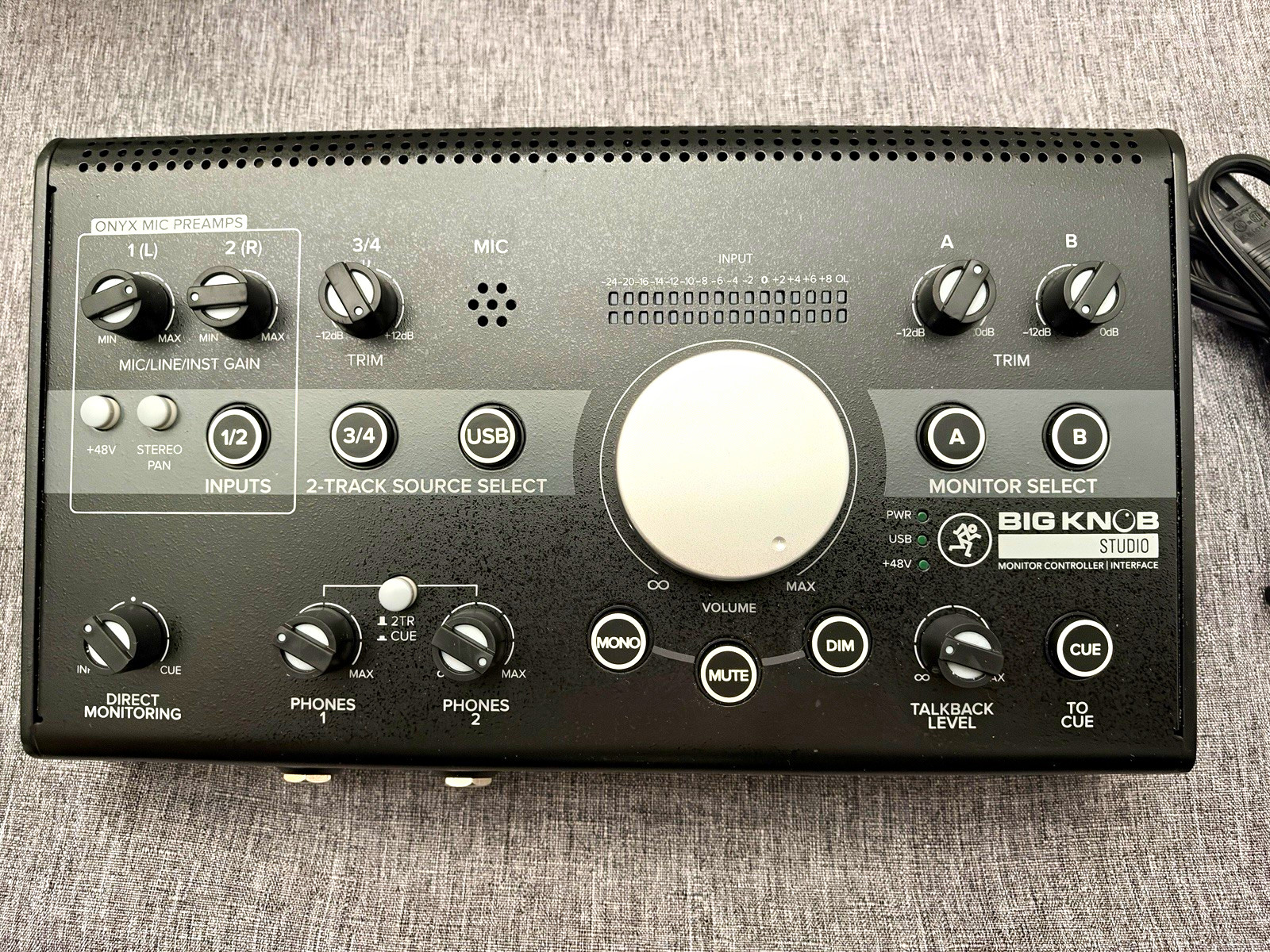 Mackie Big Knob Studio 3x2Monitor Controller USB Interface w/ PSU, Phantom Power