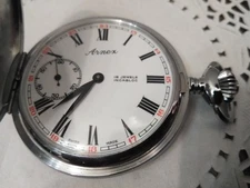Vintage Arnex 17 Jewel Incabloc Swiss Pocket Watch ( RUNS)