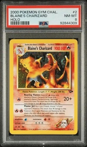 PSA 8 - 2000 Pokemon Gym Challenge BLAINE'S CHARIZARD HOLO #2 (4309)