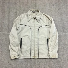 Vintage Lakeforest Harrington Jacket Mens Large Beige 1970s Zip Up