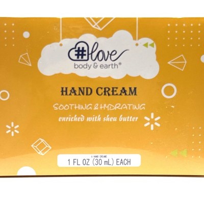 Love Body & Earth Hand Cream 6 Each 1 FL OZ Hydrating Soothing Shea Butter NIB
