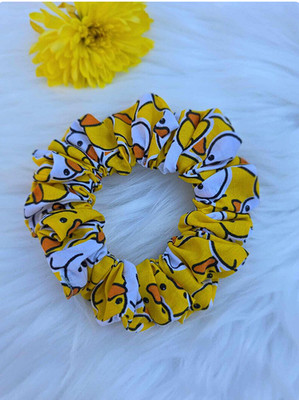Yellow Duck Scrunchie | Neuheit Druck Haargummi | Handarbeit Haarschmuck kleine S