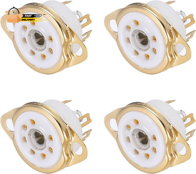 4 Pcs 7Pin Tube Socket Ceramic Tube Socket,Vacuum Tube Protect Tube
