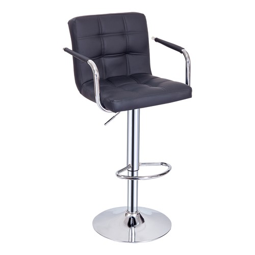Faux Leather Barstool Chrome Base Stool Counter Height Stool Breakfast Bar Chair - Picture 168 of 172