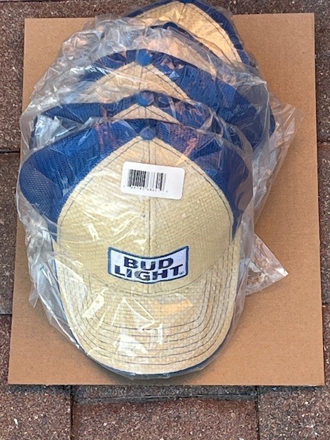 LOT OF 5 - Bud Light Burlap Style Trucker Hat Cap 2018 New w