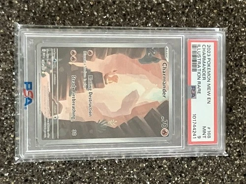 Pokémon Charmander Holo Illustration TCG Card 168/165 PSA 9 Mint