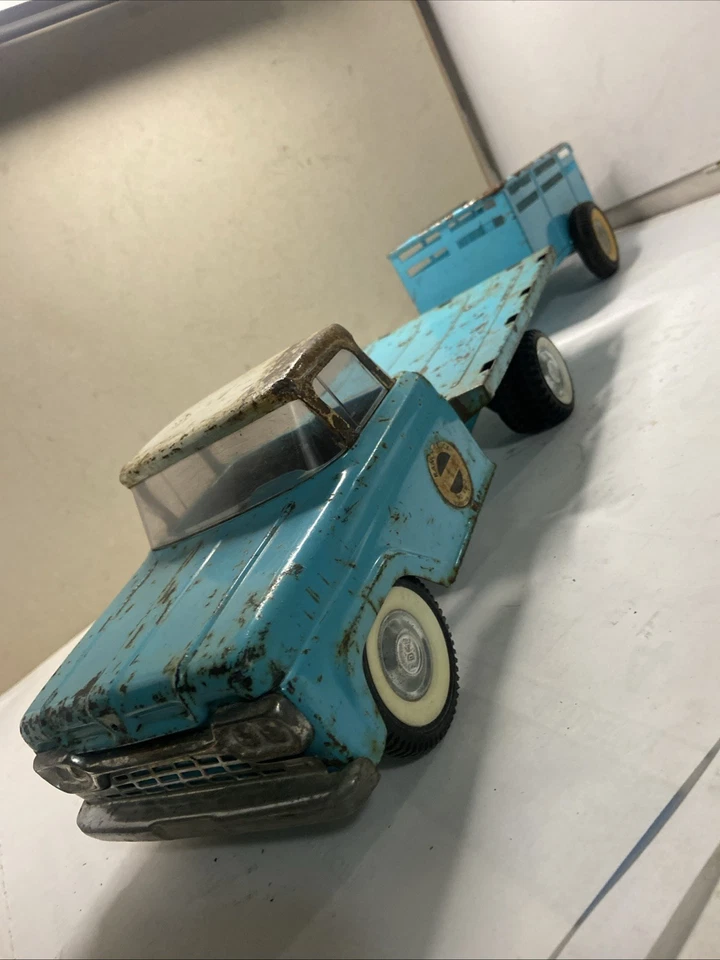 Vintage 1960s Nylint Ford Ranch Truck With Trailer Pressed Steel - Image 2 of 4