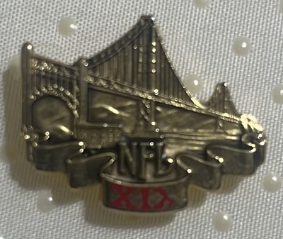 RARE 1985 Super Bowl XIX 19 Press Pin Media 49ers Dolphins Montana Marino NFL