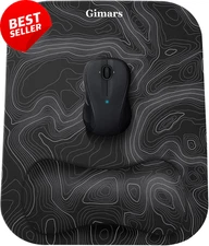 Large Ergonomic Mouse Pad Memory Foam Wrist Rest Non-Slip w/ Coaster Map Design