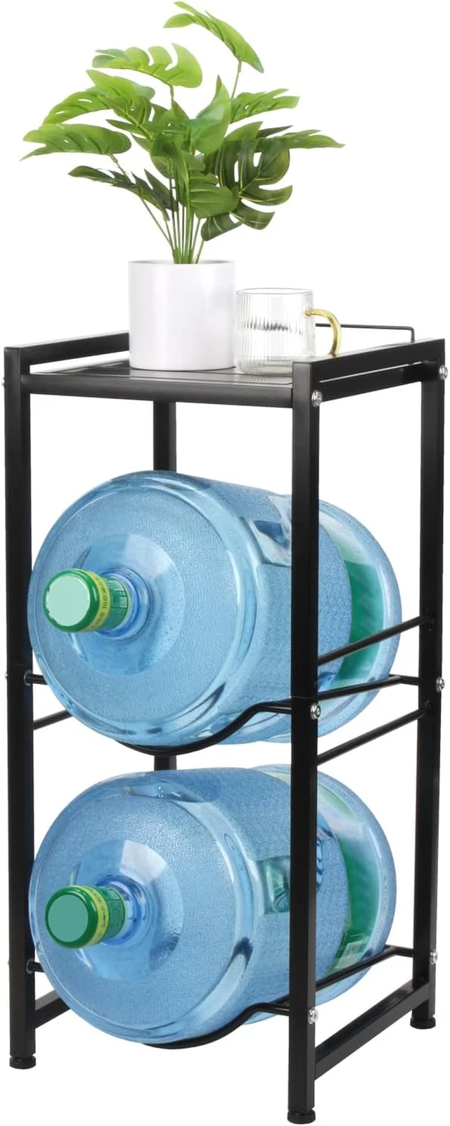 5 Gallon Water Jug Holder with Top Storage Shelve, 3 Tier Detachable Water Bottl