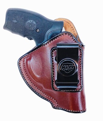 Max Carry Brown Leather IWB Holster for Smith & Wesson S&W Airweight 637/642