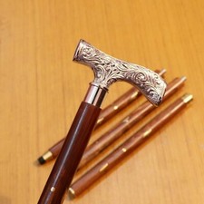 VINTAGE NAUTICAL BRASS DERBY DESIGN HANDLE VICTORIAN WOODEN WALKING STICK CANE