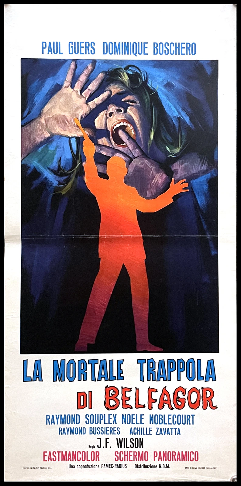 Locandina originale film La mortale trappola di Belfagor (1967) - Regia di Georges Combret, Jean Maley