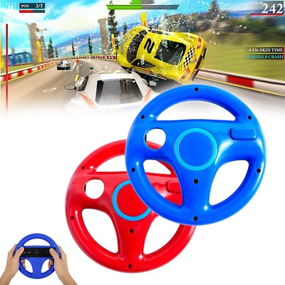 DOYO 2Pcs Racing Steering Wheel for Wii Remote Game Controller Mario Kart Game