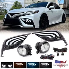 LED Fog Lamps DRL For Toyota Camry SE XSE 2021 2022 2023 Daytime Running Lights