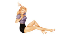 6" military nose art blonde pin up heels bumper sticker decal usa made