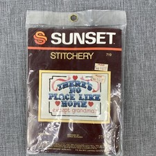 No Place Like Home Except Grandma's 1983 Sunset Stitchery Kit 719 Size 5" x 7"