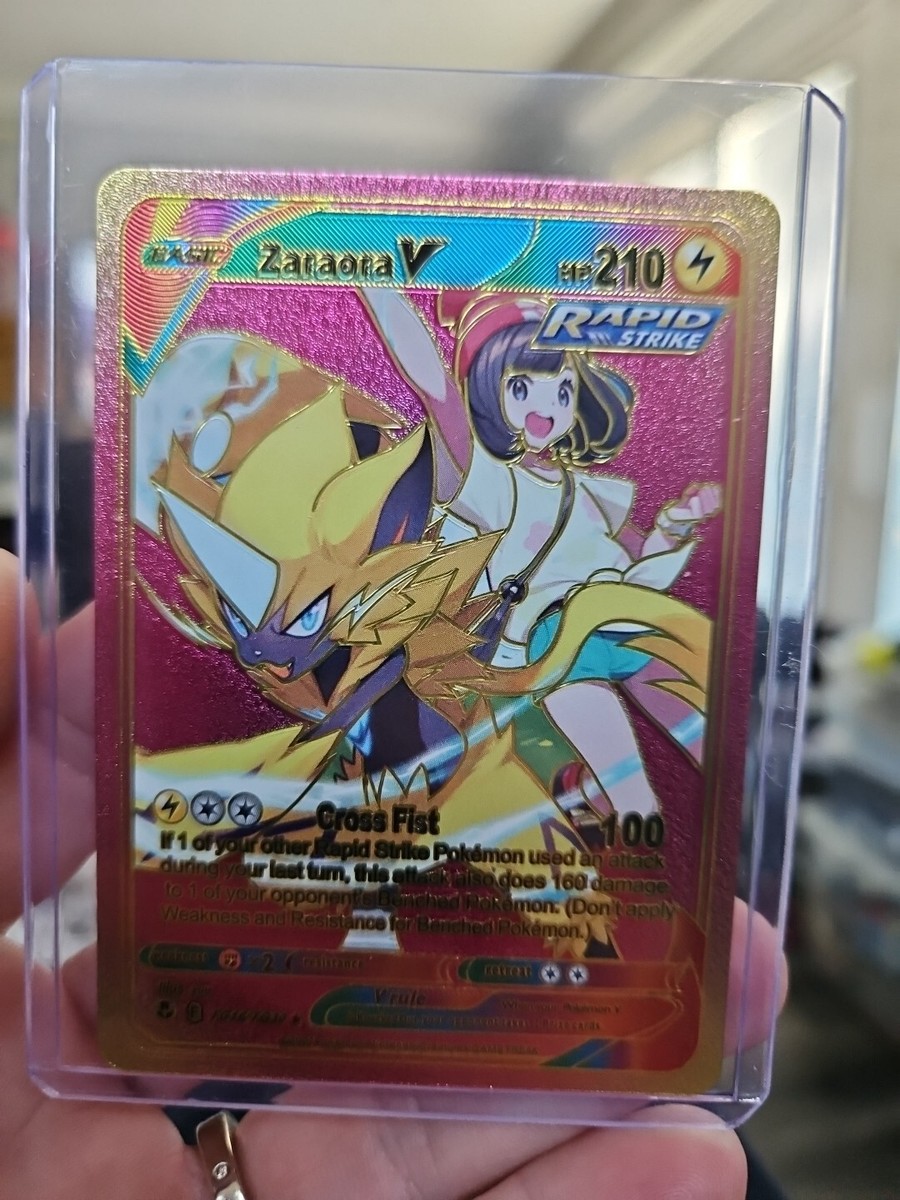 Zaraora V Rainbow Foil Fan Art Textured Collector Pokemon Card