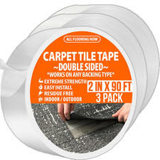 Carpet Tape Double Sided Heavy Duty Carpet Tile Tape 2Inx90Ft 3 Pack Rug Gripp