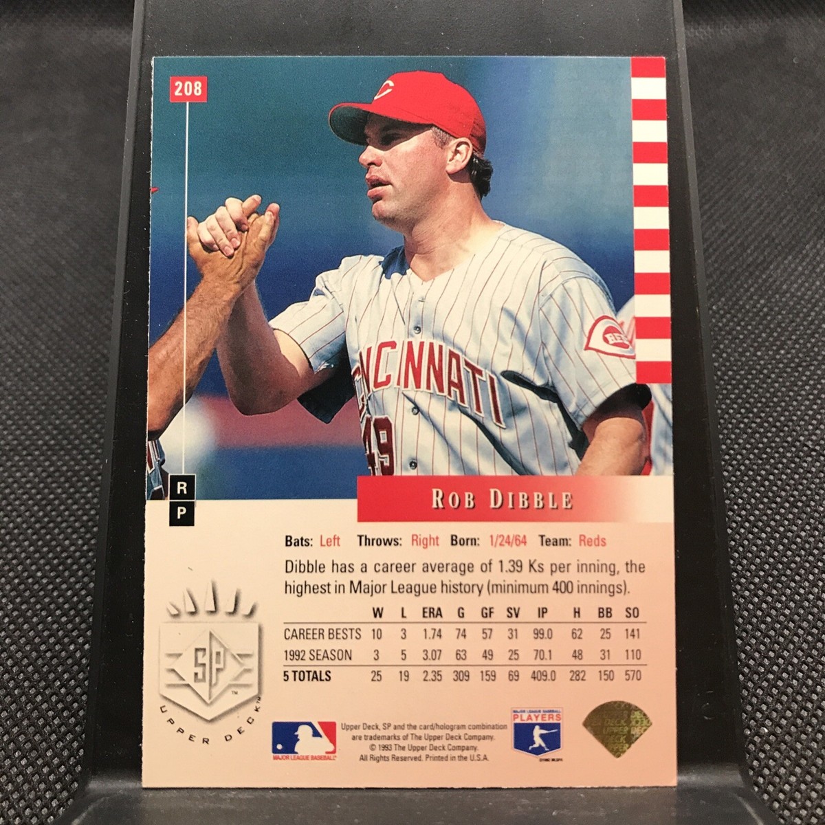 1993 Upper Deck SP Baseball Rob Dibble . Cincinnati Reds #208 | eBay