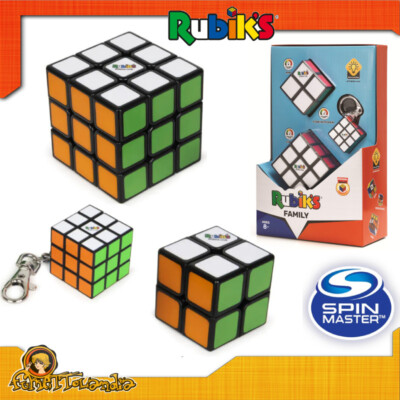 Spin Master Cubo di Rubik 's Family Pack 3X3 + 2X2 + 3X3 Portachiavi Keychain 8+