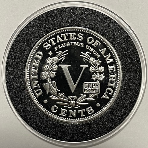 1883 Five Cents V Nickel Proof Coin Copy 2 Troy Oz .999 Fine Silver Round Medal - Picture 6 of 10
