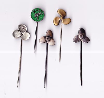 Vintage Maritim Schiff Boot Flagge Pin Anstecker Motor Propeller Fäden Motor 
