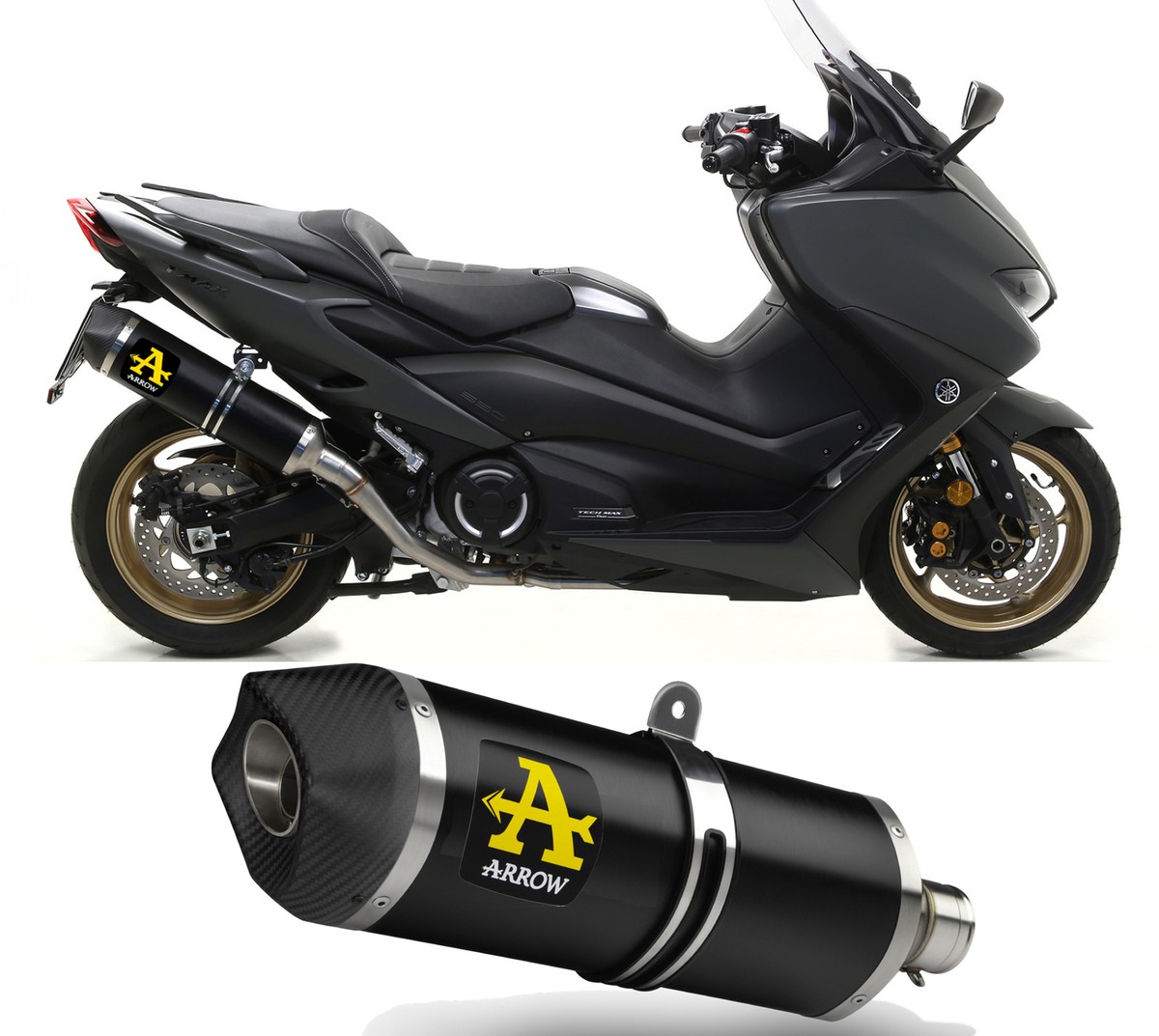arrow scarico omologato race-tech alluminio nero c yamaha tmax t