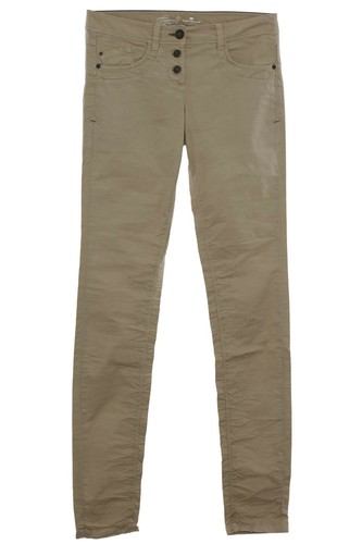 Pantalones de mujer Tom Tailor Boyfriend relajados gabardina elásticos beige talla 34 36 - Imagen 2 de 4