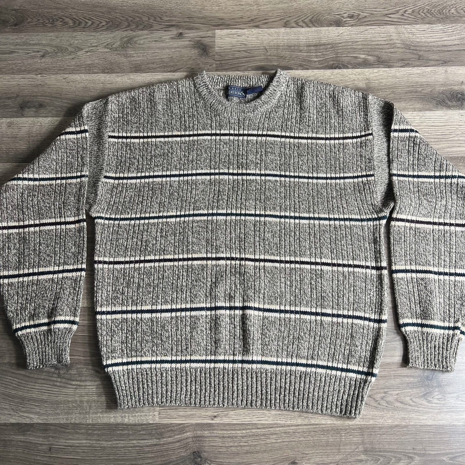 VTG Basic Editions Sweater FIts Large Acrylic Str… - image 1