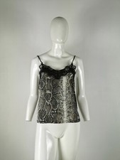 ZARA MAGLIETTA MAGLIA CANOTTA T- SHIRT DONNA TAGLIA S COLORE PITONATA PIZZO 