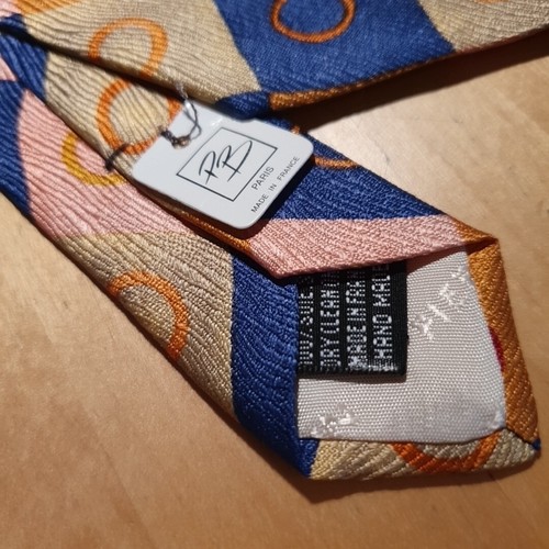 Pierre Balmain Handmade 100% Silk Tie - Pink Blue Orange Geometric Shapes - Picture 8 of 8
