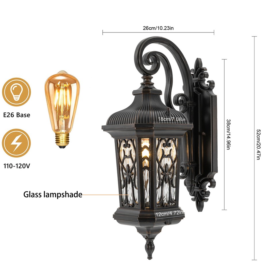 1* Dusk to Dawn Outdoor Wall Sconce Porch Light Exterior Wall Light