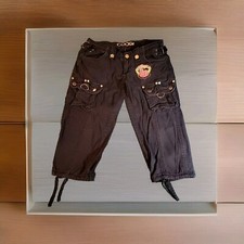 COOGI Dark Grey Cotton Bermuda Shorts, Buckles, Rivets  Embroidered Womens 7/8