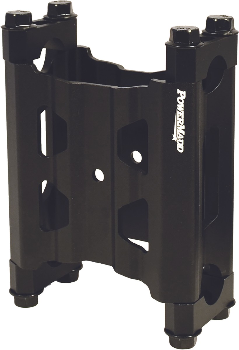 PowerMadd Wide Pivot Riser 7 For Snowmobiles - Aluminum Riser With Clamps & Bolts, Fits 4-4.5" T-Style Posts, Black