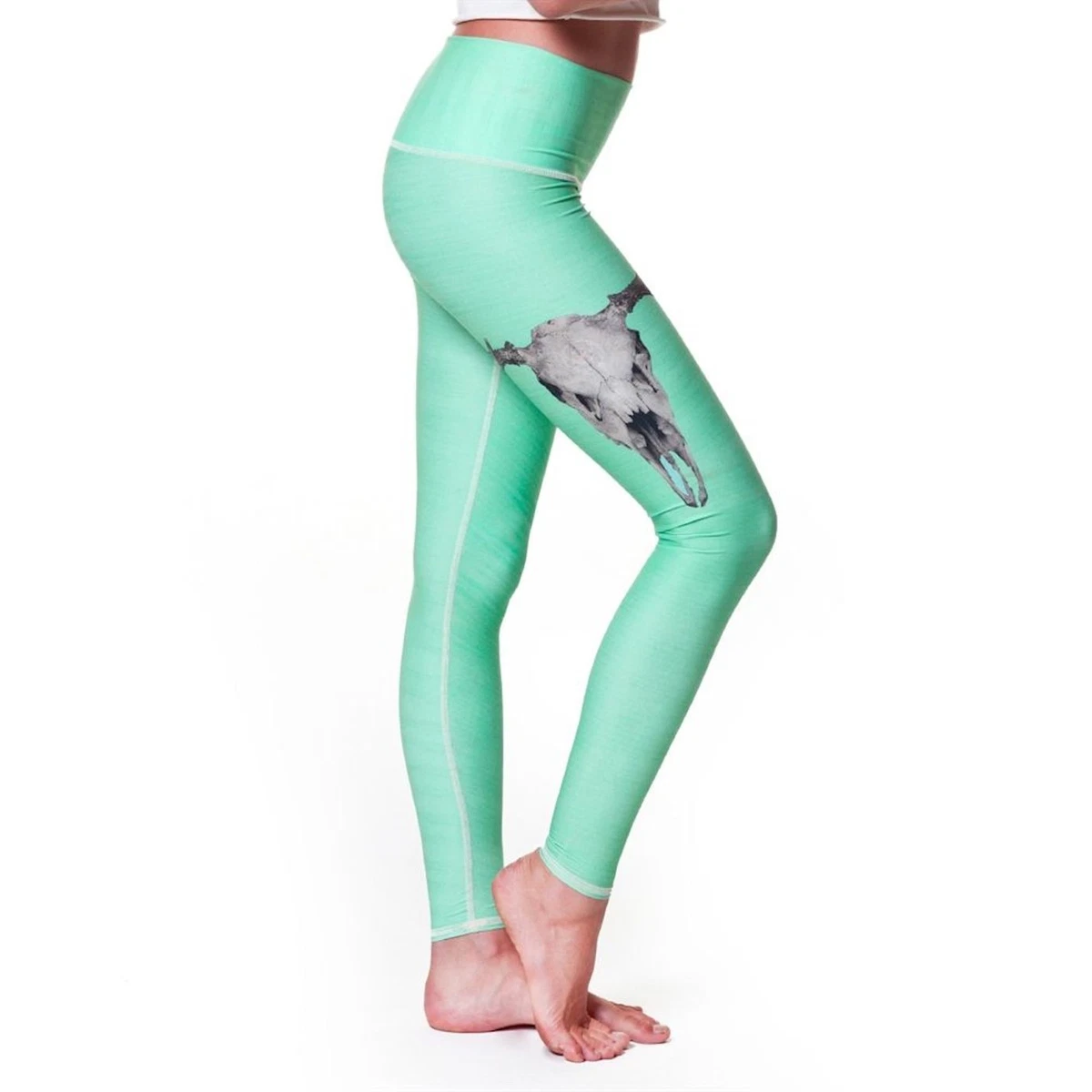 Teeki Deer Medicine Hot Pant Teal Yoga Exercise Workout Legging Size L