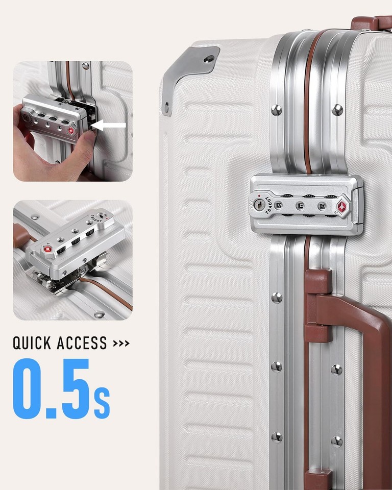 Carry on Luggage Airline Approved, Aluminum Frame Hard Shell Suitcases