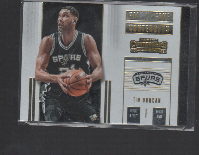 TIM DUNCAN 2017-18  PANINI CONTENDERS HALL OF FAME CONTENDERS CARD #2