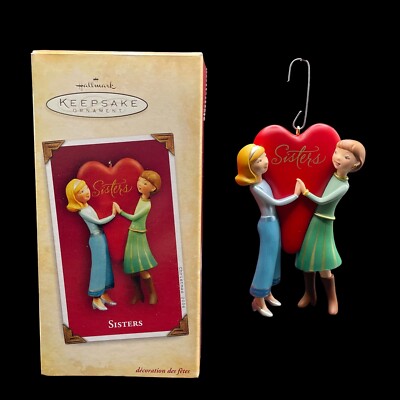 Hallmark Keepsake Ornament  ''Sisters'' 2004 No Better Friend Than a Sister Heart