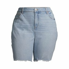 Bermuda Frayed Cuffed Denim Shorts Size 