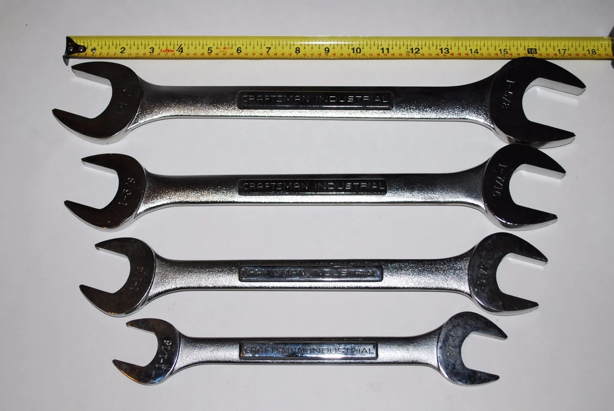 New Craftsman 4 PC Inch Industrial Open End Large Wrench Set. Made