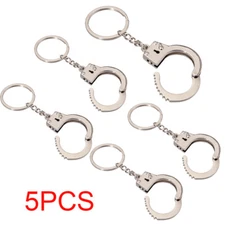 5PCS Fashion Mens Handcuffs Key Chain Keyring Mini New Gift Potable Keychain