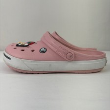 Crocs Crocband Classic Platform Clog Pink Jibbitz Charms Womens Size 8