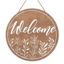 Welcome Sign Front Door Decor, Spring Summer Welcome Door Decorations Hanging...