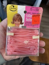 Vintage Goody Unbreakable Roller Pin Fasteners Pink 75 pins New Old stock