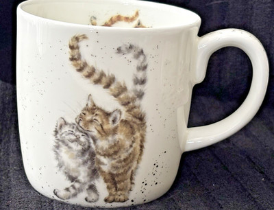 Royal Worcester Wrendale Designs Feline Good Bone China Mug 14 fl oz CATS/LOVE!
