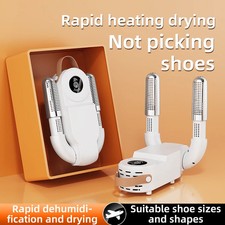 2-Tube Quick Drying Foldable Shoe Glove Boot Dryer with Heat Blower Rack Timer