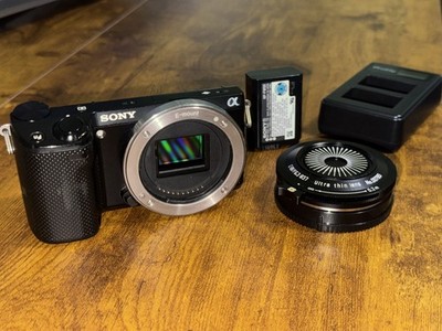 Sony Alpha NEX-5T 16.1MP Digital Camera Black with Lens, Battery, and Charger